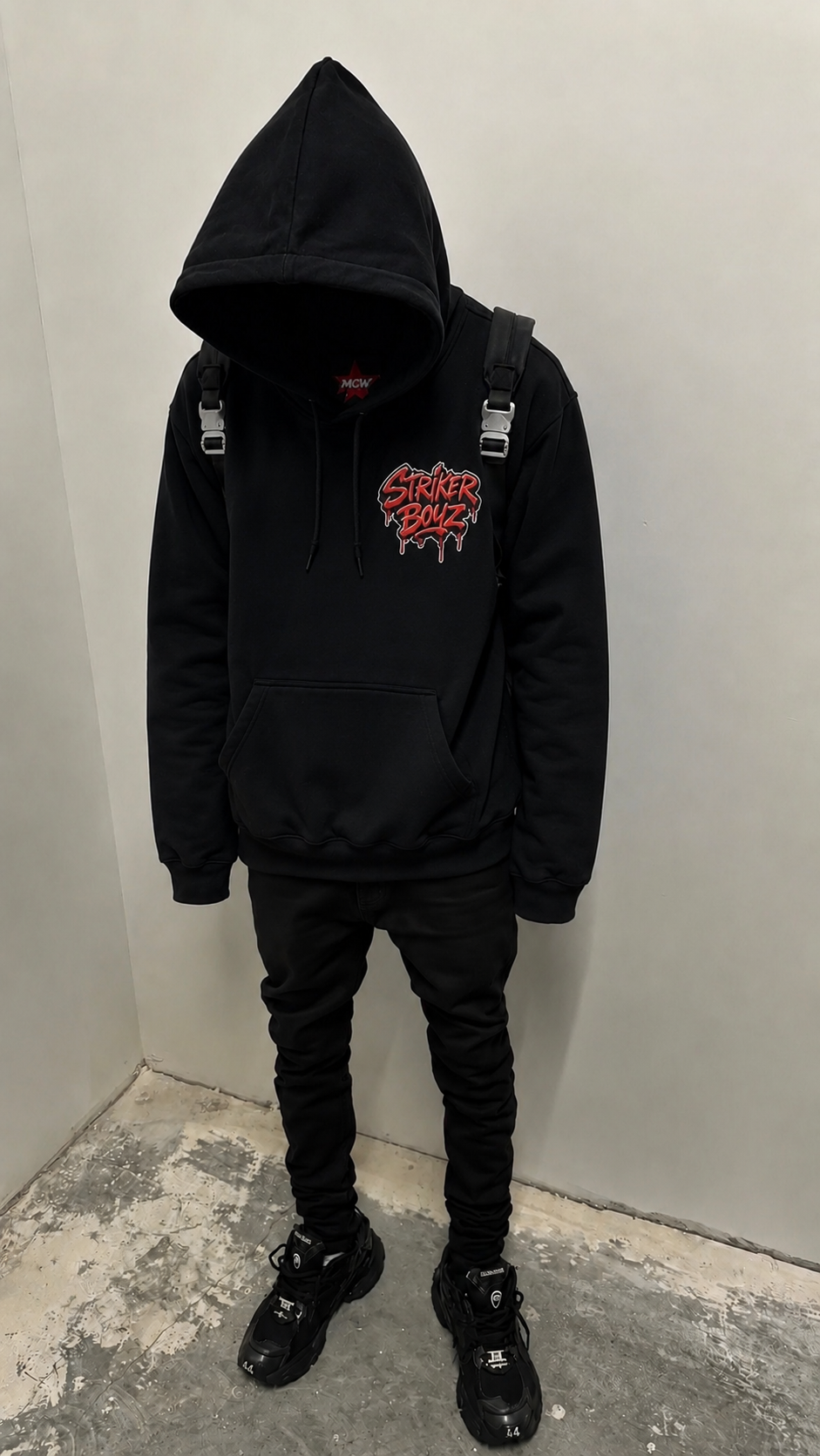 StrikerBoyz Hoodie Black/Red No P/D