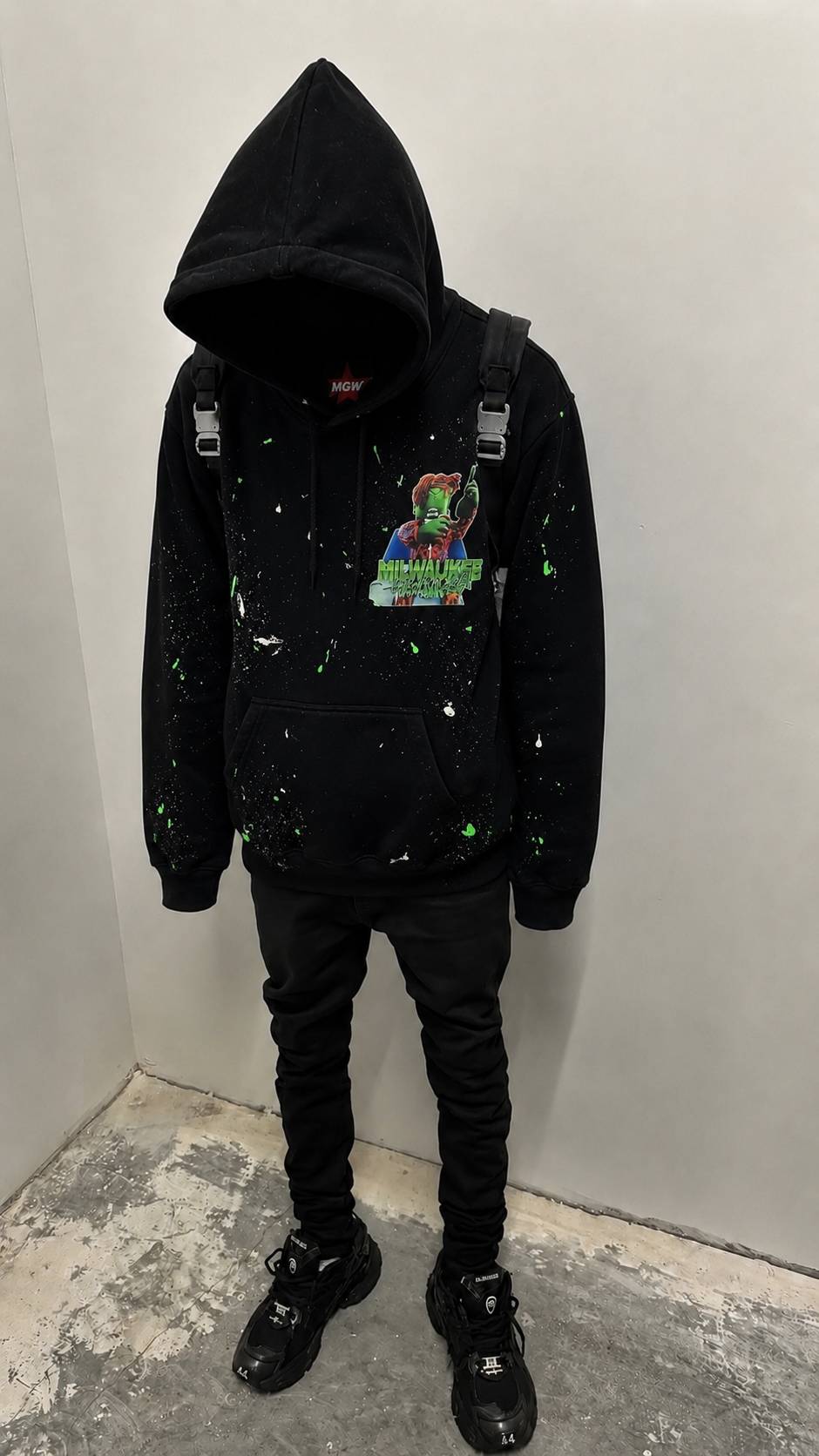 MGW Hoodie Green/White W P/D