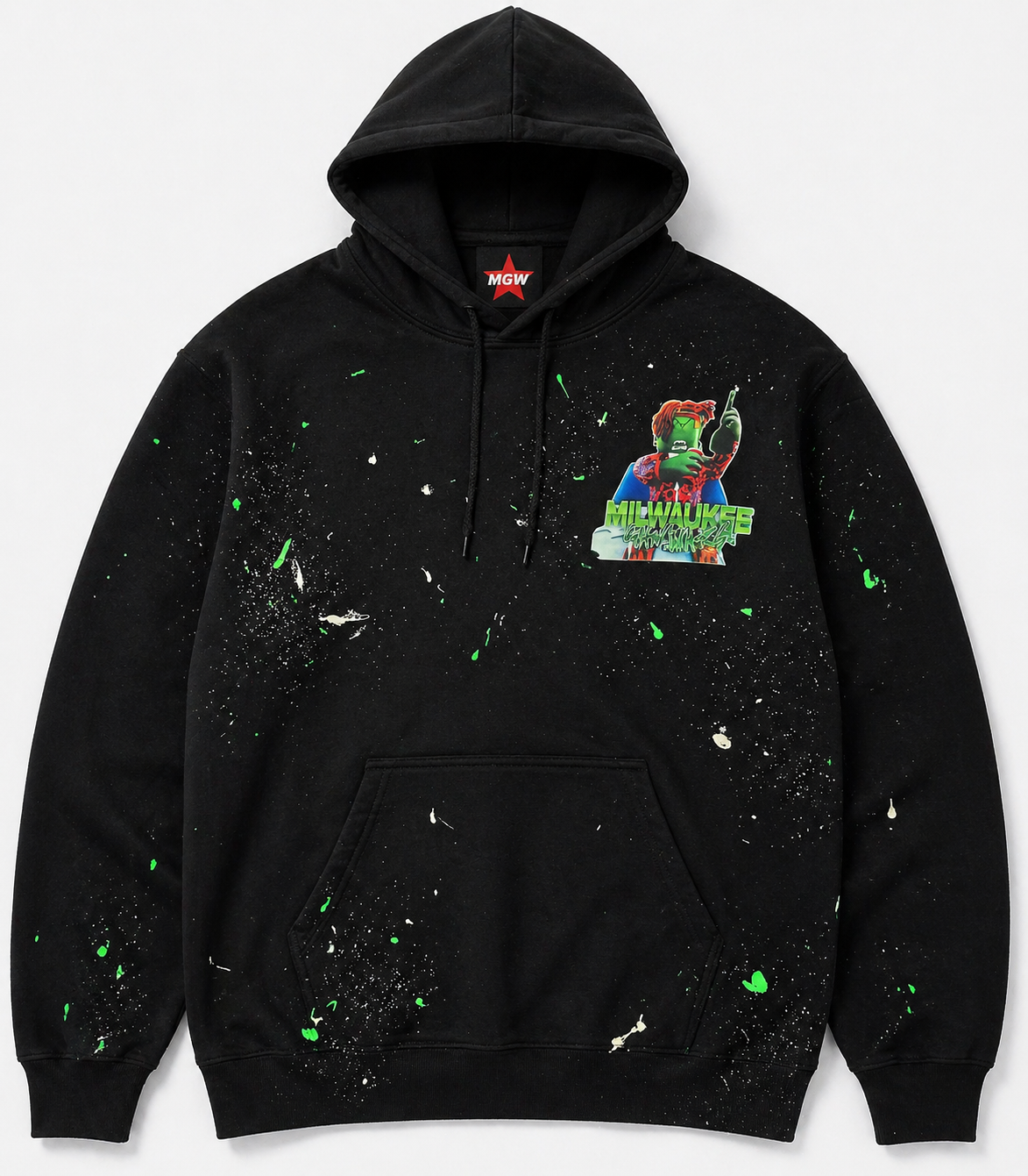 MGW Hoodie Green/White W P/D